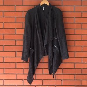 MORENO Women's Charcoal Gray Black Open Front Jacket Size XL